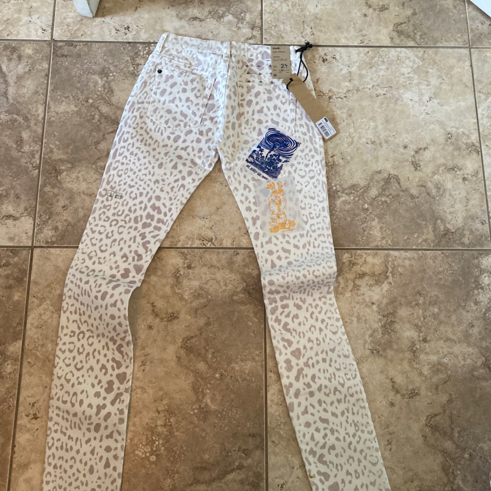 Ksubi cheetah print jeans size 24 fit slim  low rise skinny jean - Picture 5 of 9